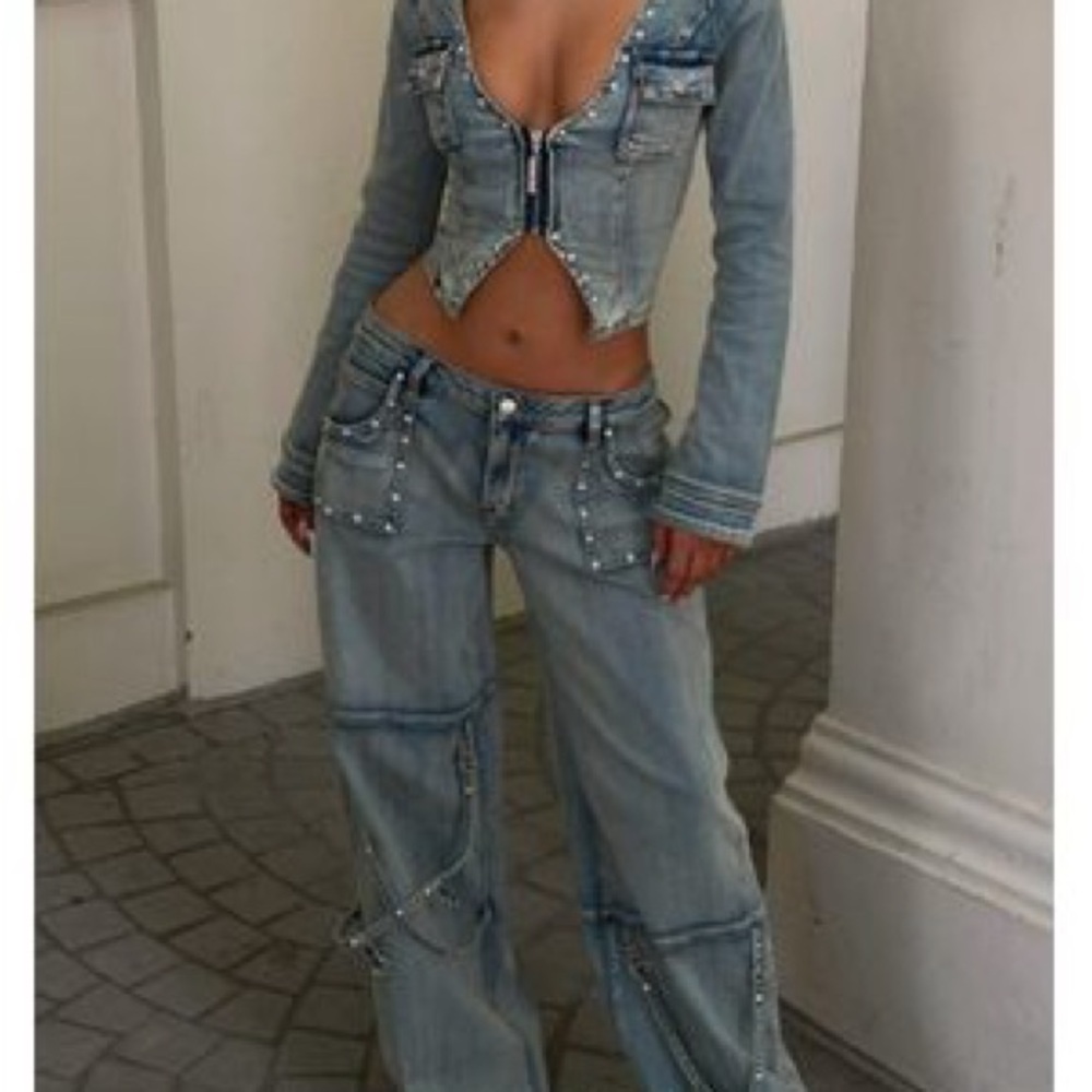 Outcast RANDI LONG SLEEVE TOP DENIM XXS - Picture 8 of 11